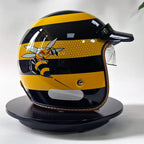 Retro Bee Open-Face Motorcycle Helmet with Built-In Visor