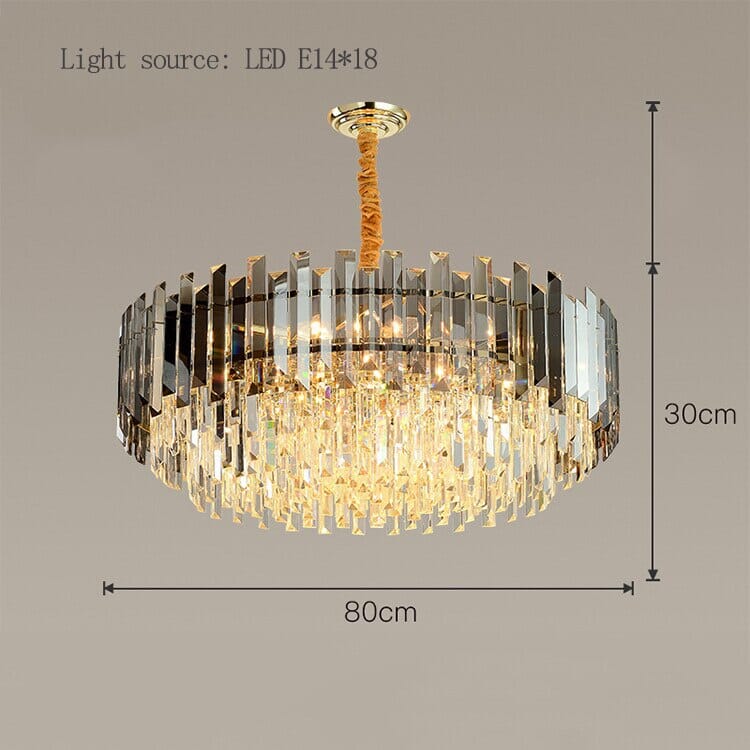 Liora Runde LED-Lampe mit goldenem Kristall