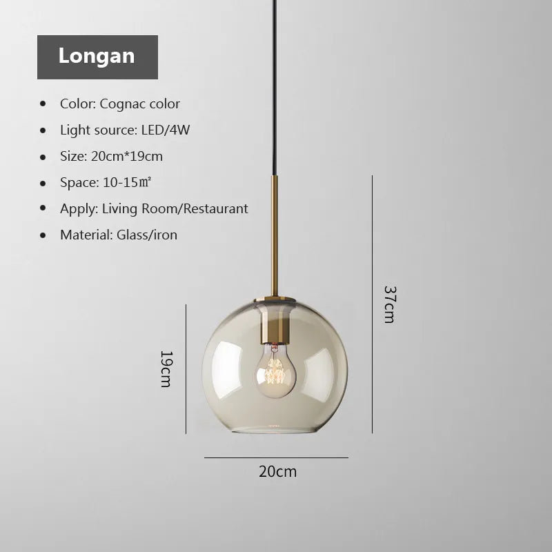 Arctix Glass Pendant Light in Industrial LED Luxury