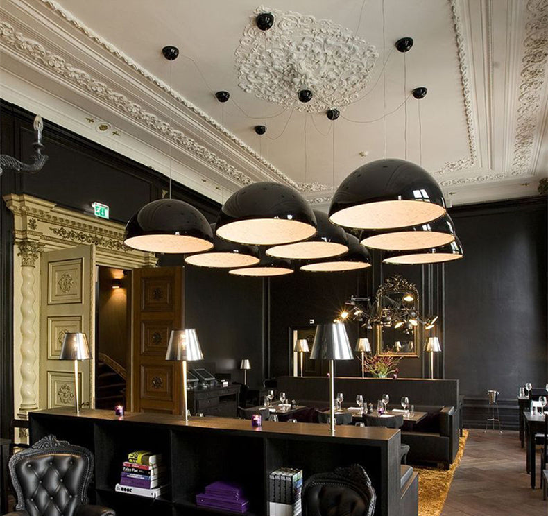 Lampu Gantung Ruang Makan Solara Ember Gaya Pertengahan Abad Dengan Cahaya LED Boleh Laras