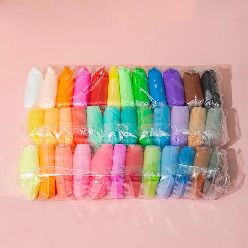 Kids Air Dry Clay Kit With Tools 12, 24, 36 Colors For Creative Play