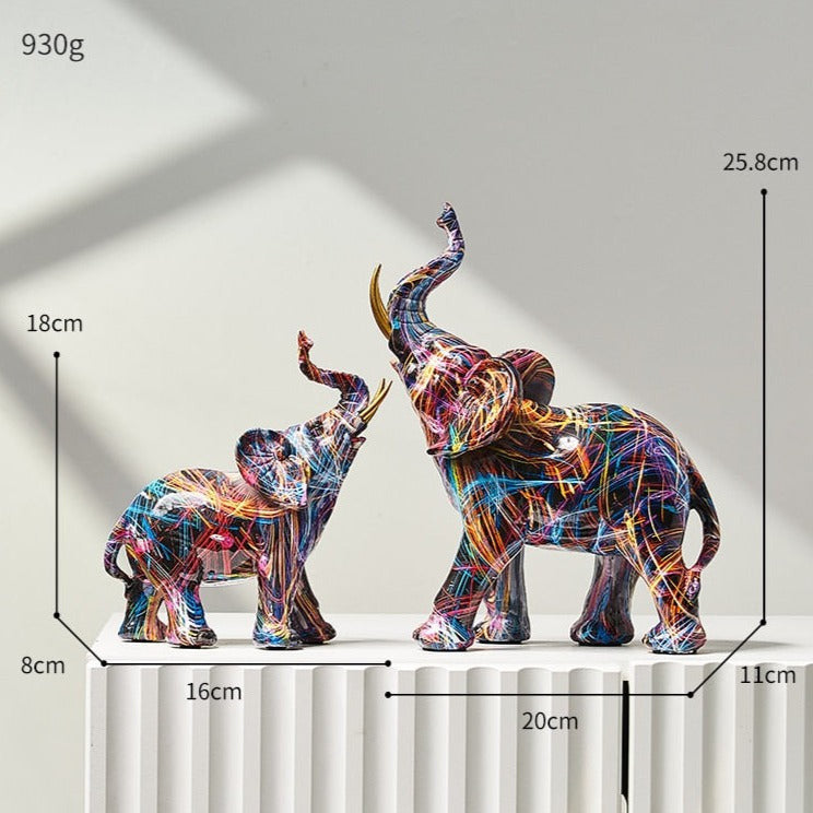Aurella | Statuie Elefant Pictată Nordică | Petprovac