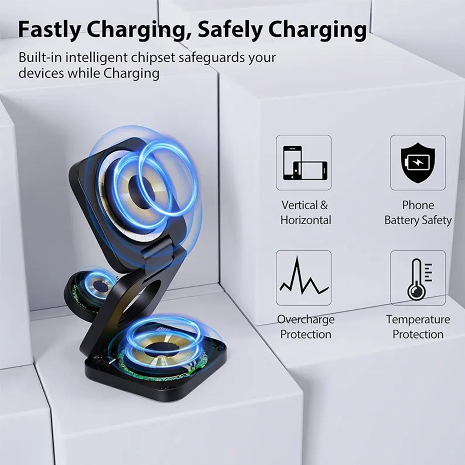 NovaCharge 3 i 1 magnetisk oplader til iPhone, AirPods og Watch