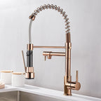 LumaFlow Dual Spout Kitchen Faucet In Black And Gold