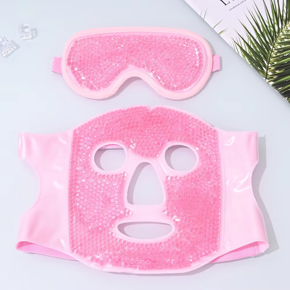 Cold and Hot Therapy Full Face Gel Bead Mask with Eye Compress