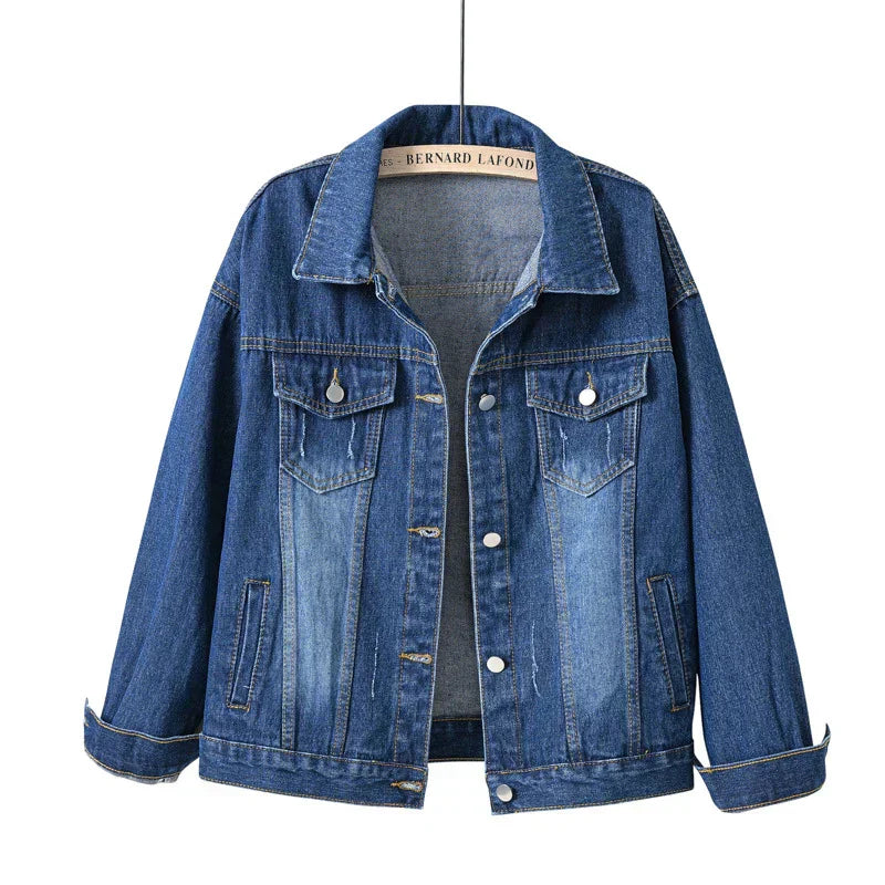 Harborline Everyday Button Front Denim Jacket For Women