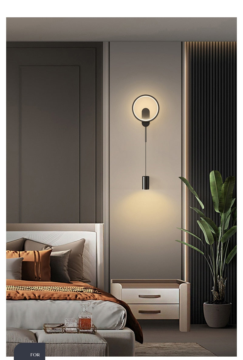 Luz de Pared Moderna NovaGlow Nordic Gold con LED de 24W