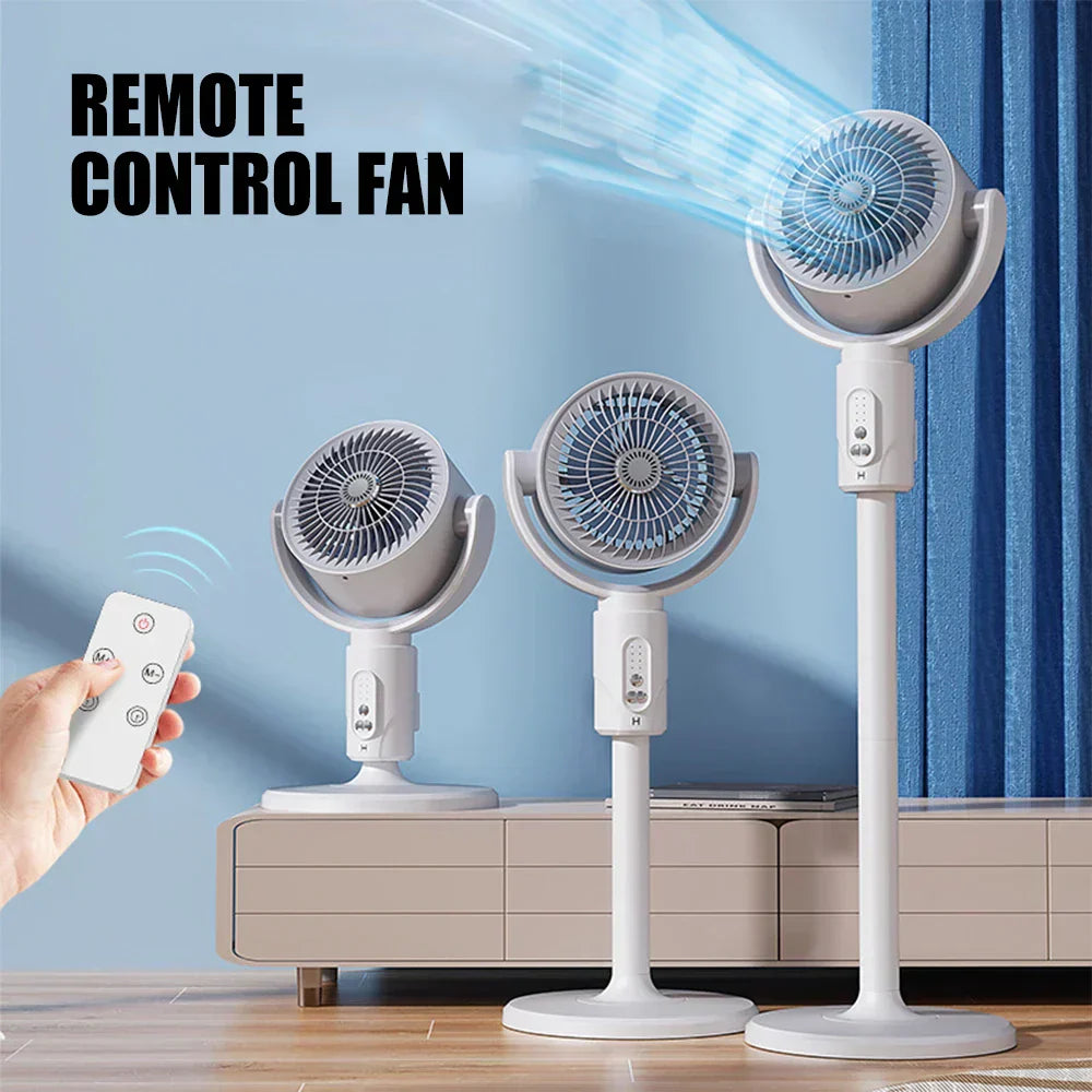 Trådløs oscillerende luftcirkulationsventilator med fjernbetjening og timer til hjemmekontoret