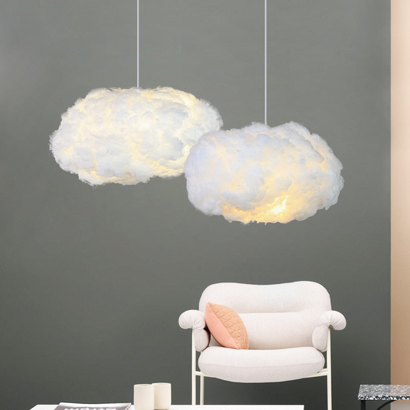 Lampada a sospensione da soffitto in cotone diffuso LumaCloud Glow