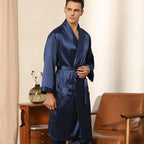Men's Satin Robe Ensemble For Comfort On Quiet Evenings