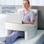 Ergonomic Pillow For Reading With Arm Support And Memory Foam Core For Bed Or Desk