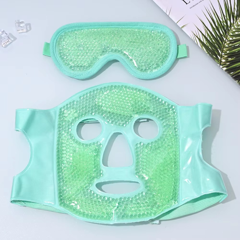 Cold and Hot Therapy Full Face Gel Bead Mask with Eye Compress
