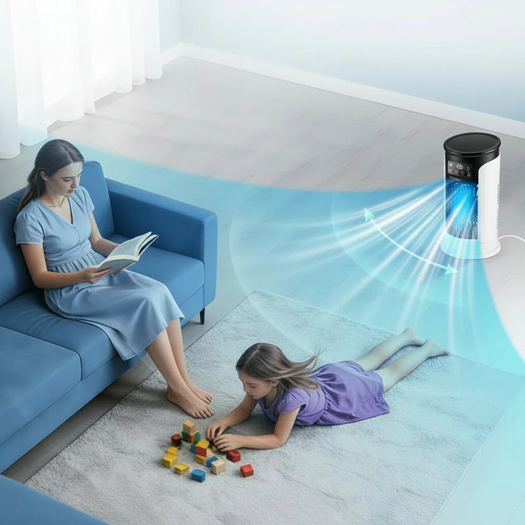3-in-1 Portable Air Cooler with Humidifier and LED Night Light