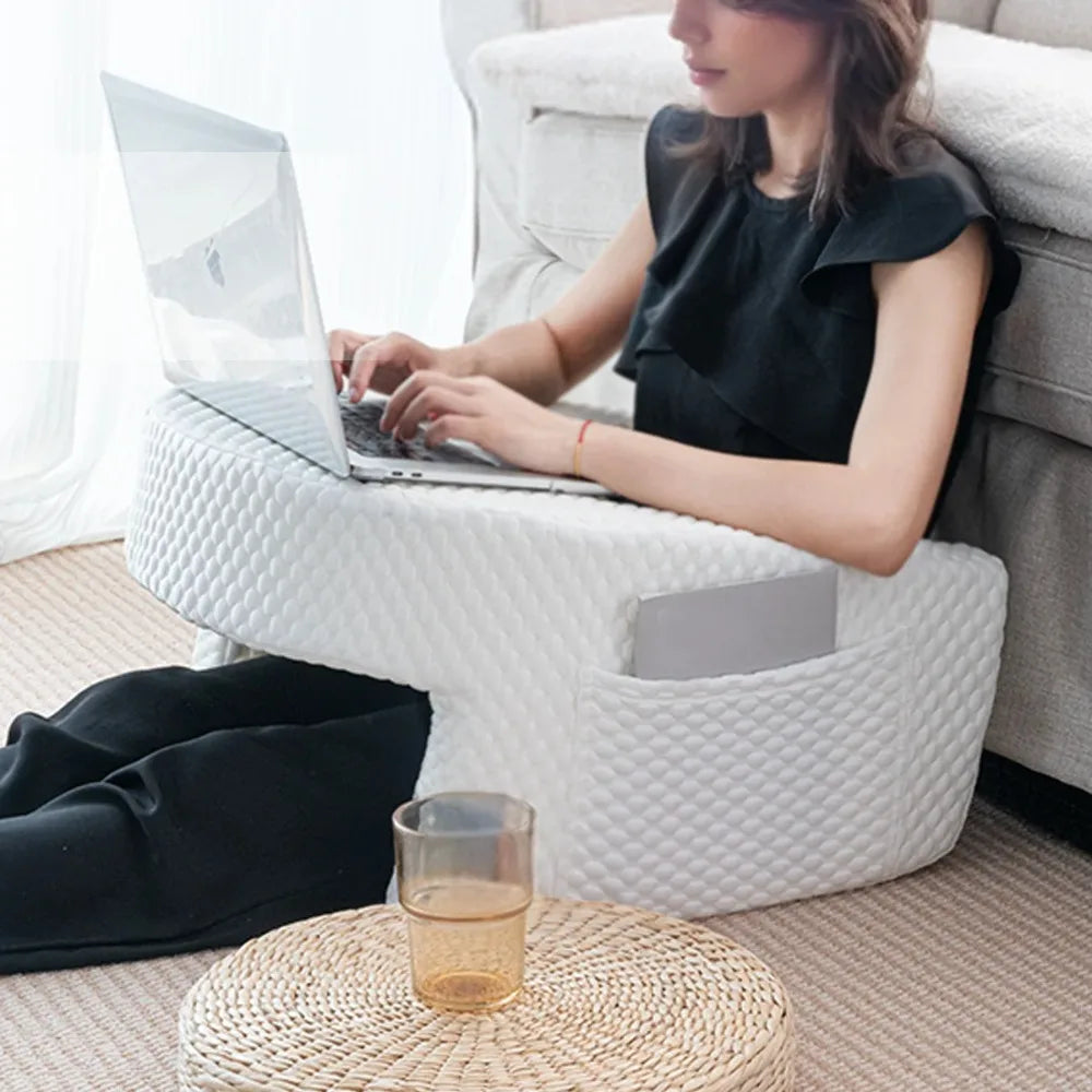 Ergonomic Pillow For Reading With Arm Support And Memory Foam Core For Bed Or Desk