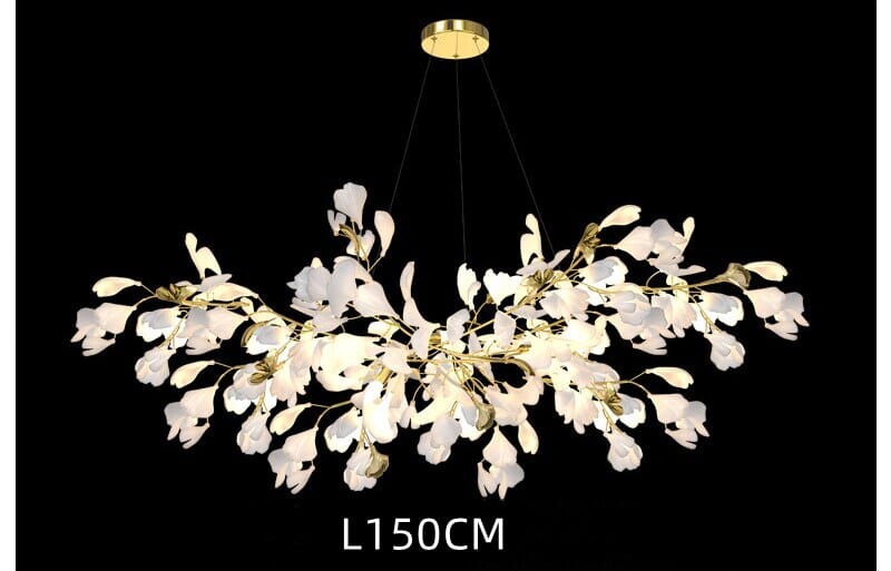 Lunsera Keramik-Blüten Kronleuchter mit mattiertem Glas-Finish