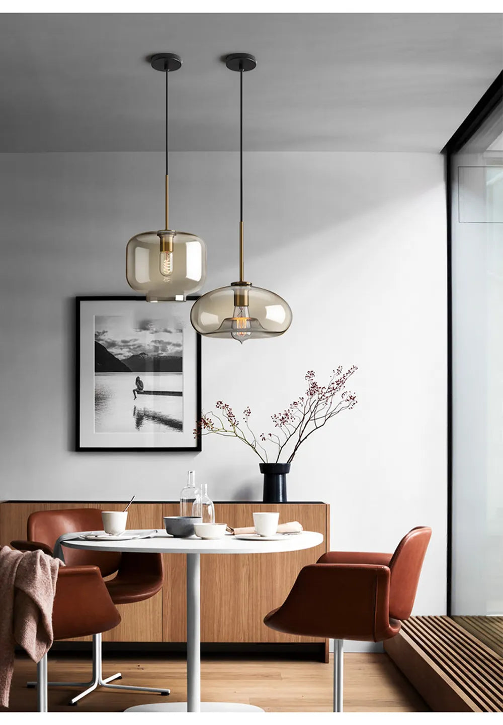 Arctix Glass Pendant Light in Industrial LED Luxury