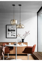 Arctix Glass Pendant Light in Industrial LED Luxury
