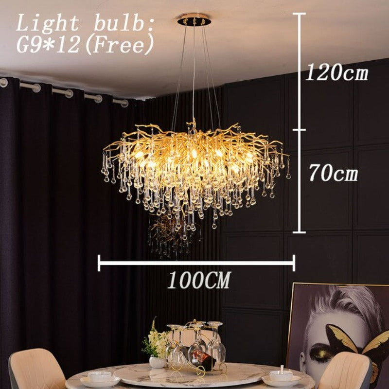 Luminelle Gold Branch Crystal LED Chandelier | Petprovac