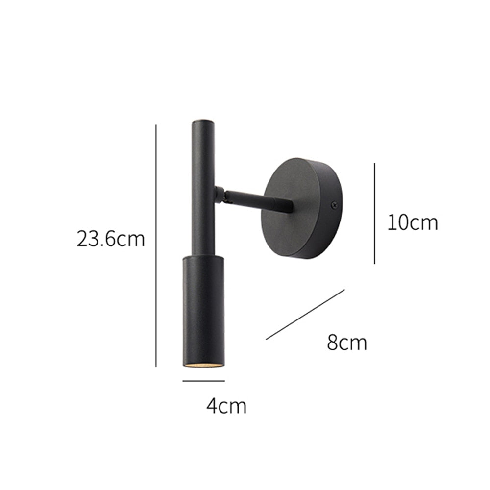 Lámpara de lectura de pared con brazo oscilante AuroraSwing en blanco y negro