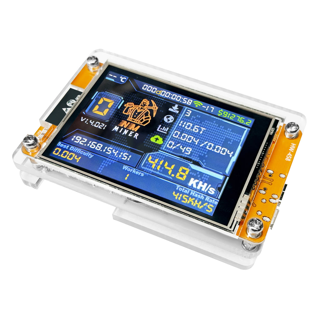 Miner Bitcoin ESP32 per Lotteria Solitaria con Display Touch da 2,8 Pollici e WiFi