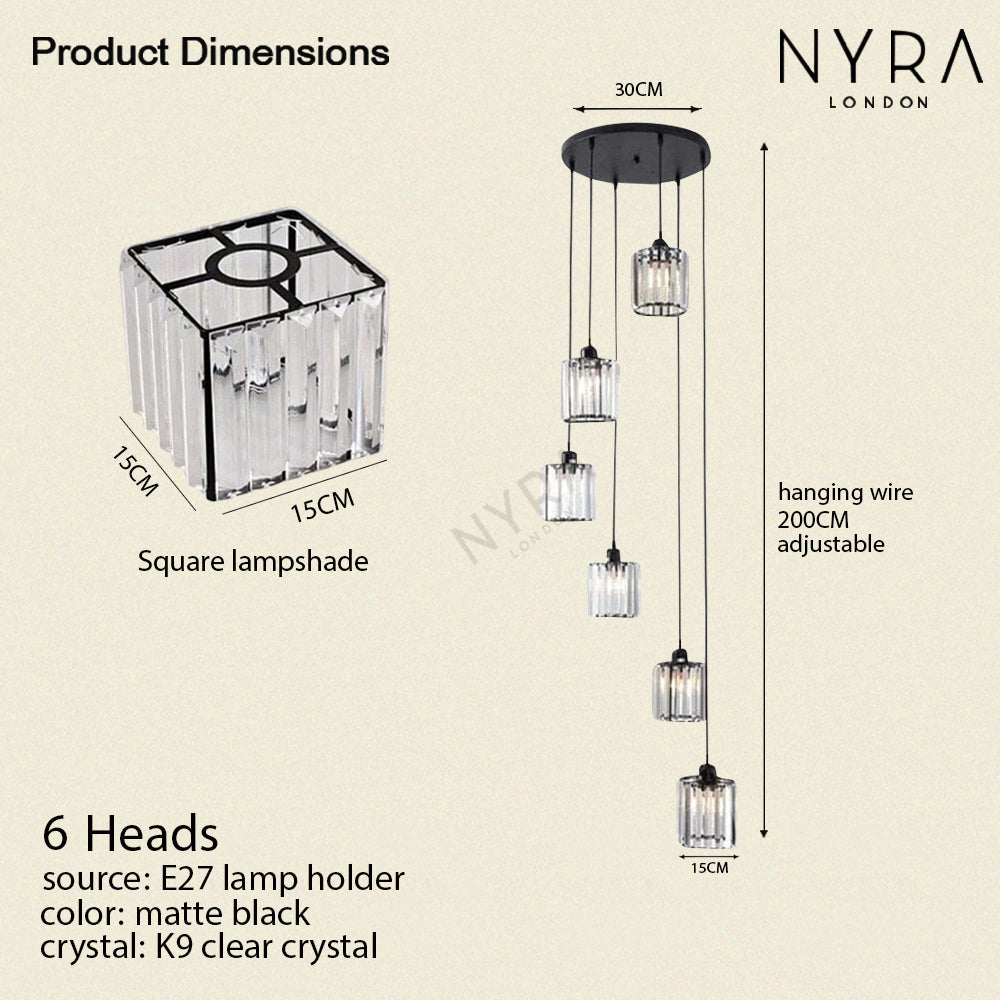 Liora | Lampu Gantung Titisan Kristal