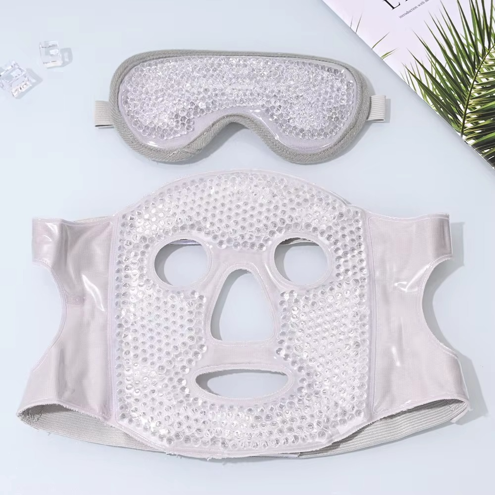 Cold and Hot Therapy Full Face Gel Bead Mask with Eye Compress