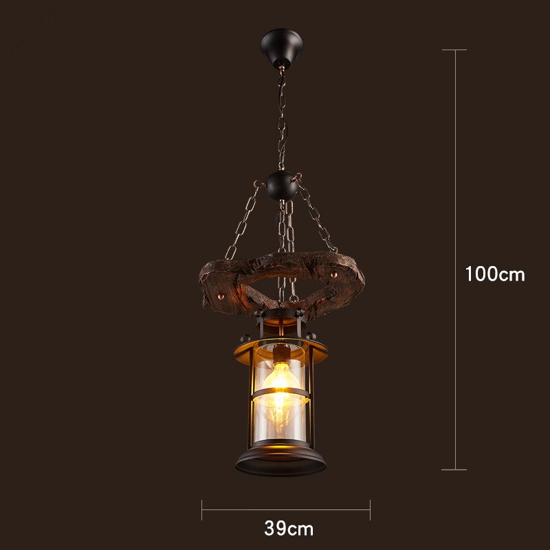 Vintage Industrial Wood LED Ceiling Light | Petprovac