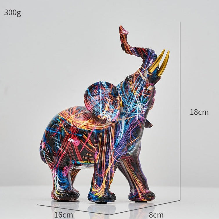 Aurella | Statuie Elefant Pictată Nordică | Petprovac