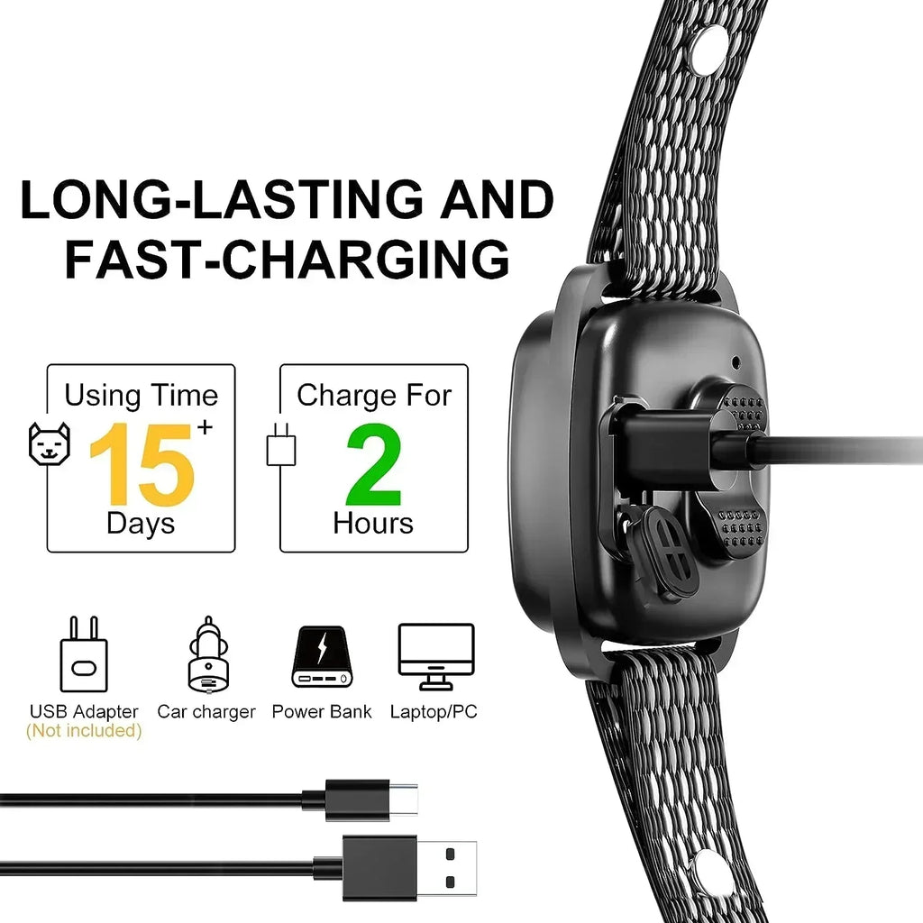 CalmPaws liten hund bjeffehalsbånd mild og oppladbar