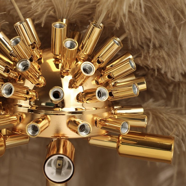 AstraLoom Devekuşu Tüyü LED Ayak Lambası Ayarlanabilir Yükseklik ve Yumuşak Işık ile