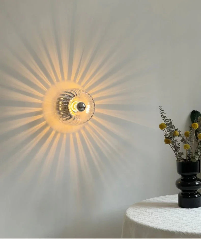 Skjold Nordic Bauhaus Wall Light In Glass Metal Finish