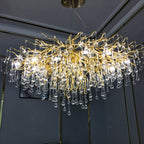 Luminelle Guld Gren Krystal LED Lysekrone | Petprovac