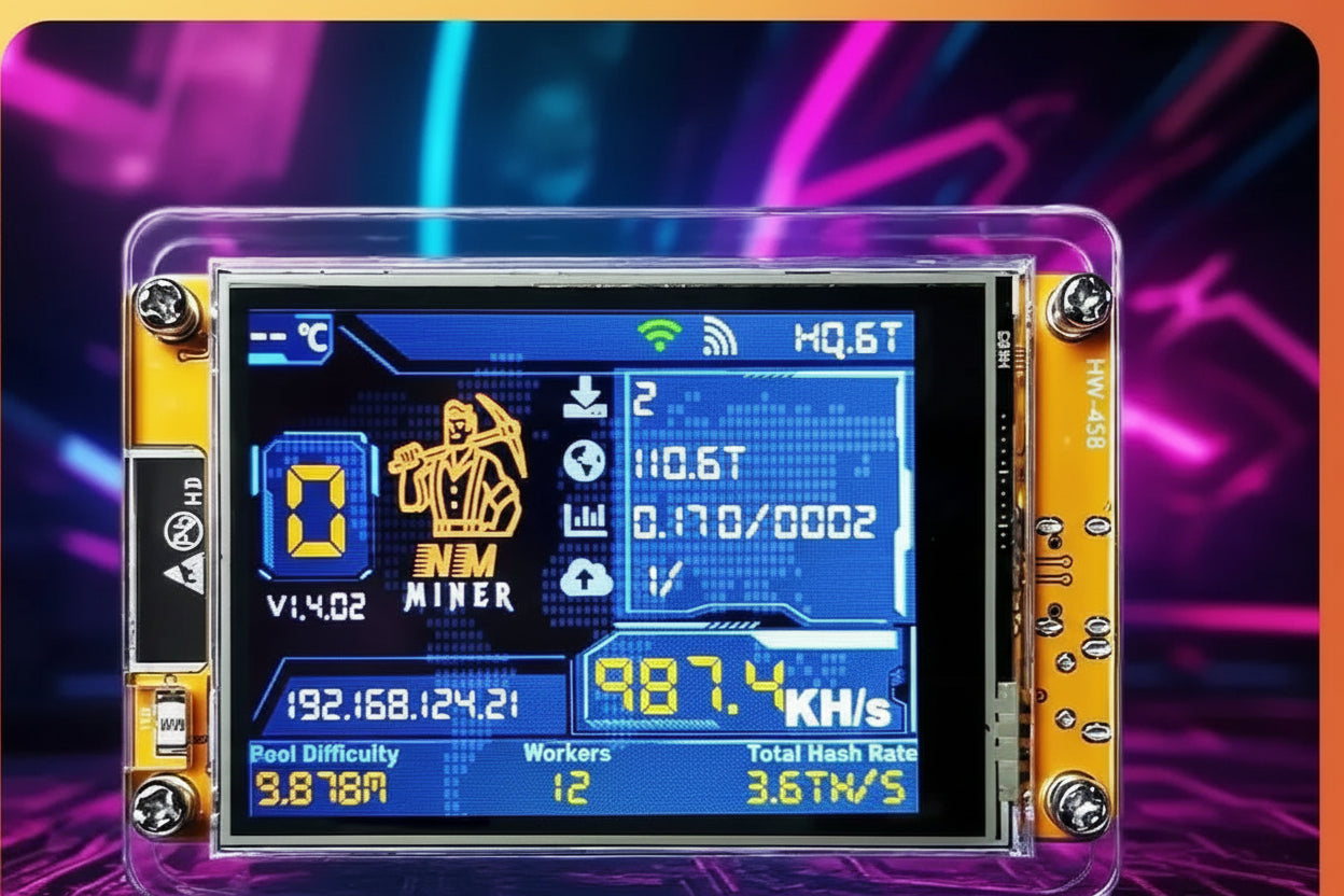 Miner Bitcoin ESP32 per Lotteria Solitaria con Display Touch da 2,8 Pollici e WiFi