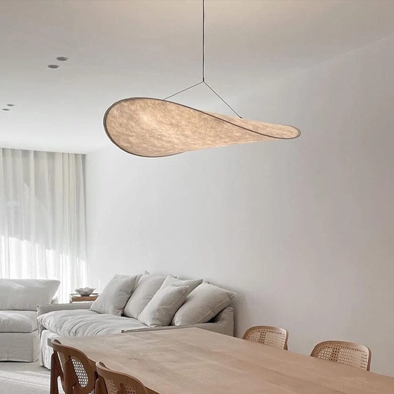 Lampadario a foglia LED in seta premium Lyra con bagliore nordico