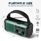 Radio solare Signa 10000mAh con manovella e meteo NOAA per campeggiatori