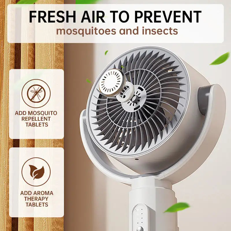 Trådløs oscillerende luftcirkulationsventilator med fjernbetjening og timer til hjemmekontoret