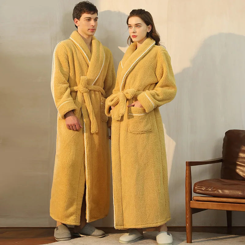LumaWool Herrebadekåbe i tyk flannel til daglig varme
