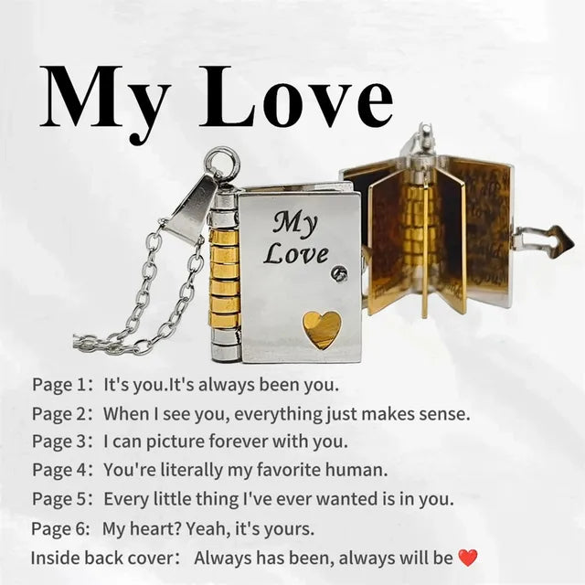 Memory Book Hanger Necklace – Symbolic Jewelry with Loving Message