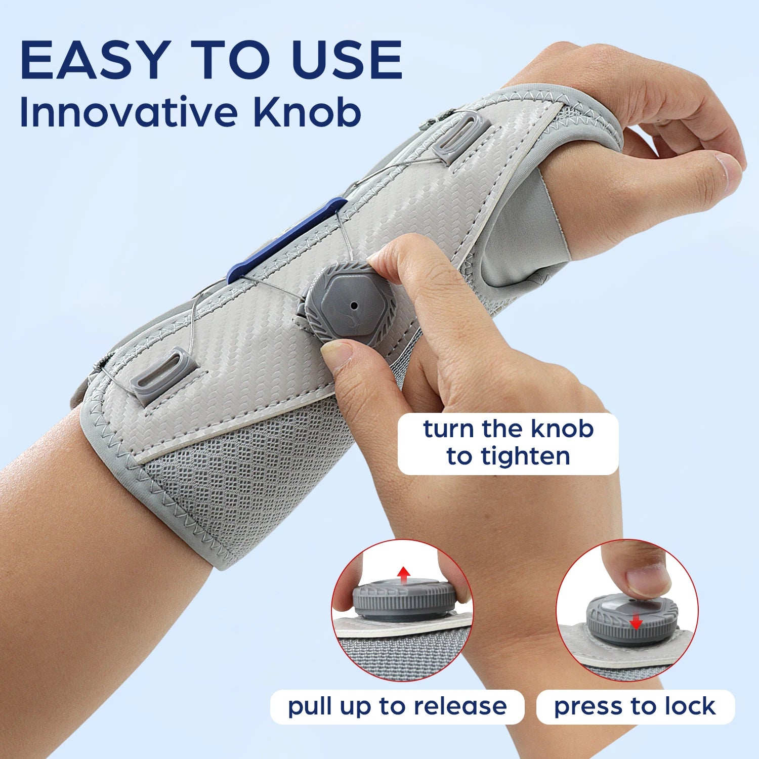 Wrist Support With Adjustable Knob For All Day Comfort