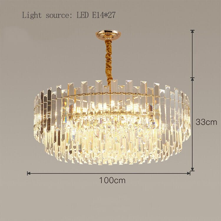 Liora Runde LED-Lampe mit goldenem Kristall