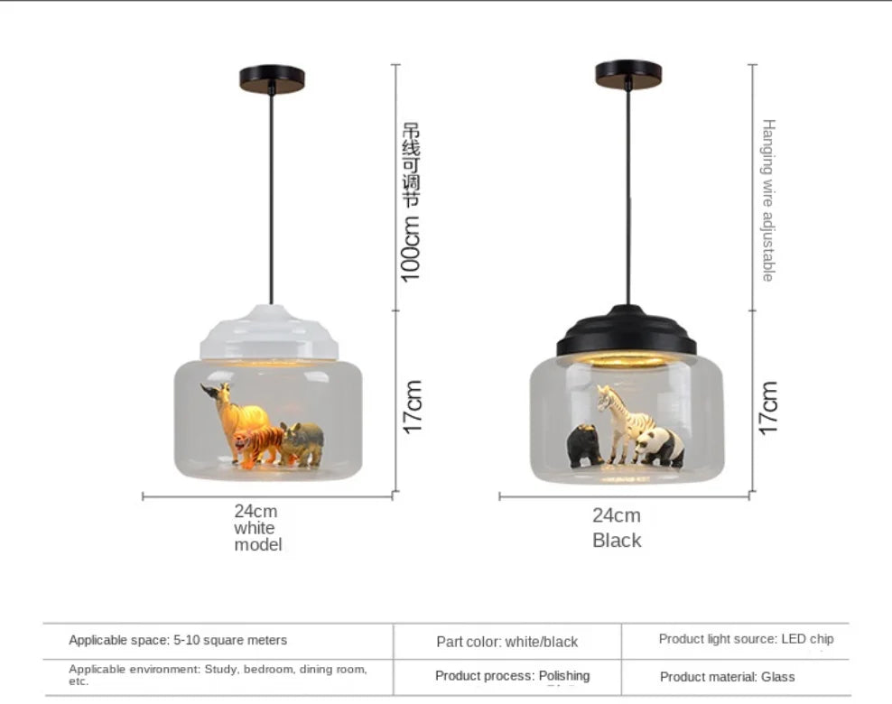 Colgante de vidrio con motivo animal