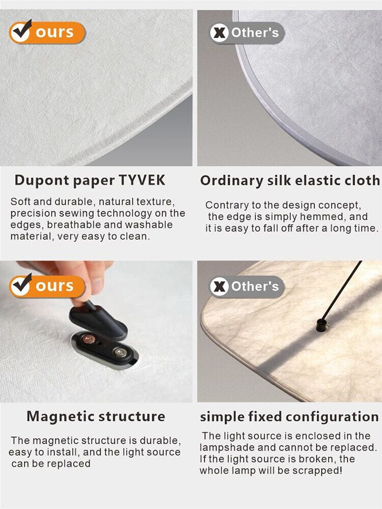 Lampadario a foglia LED in seta premium Lyra con bagliore nordico