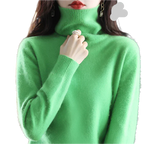 AuroraWeave 100% カシミヤ タートルネック レディース 秋用ニット