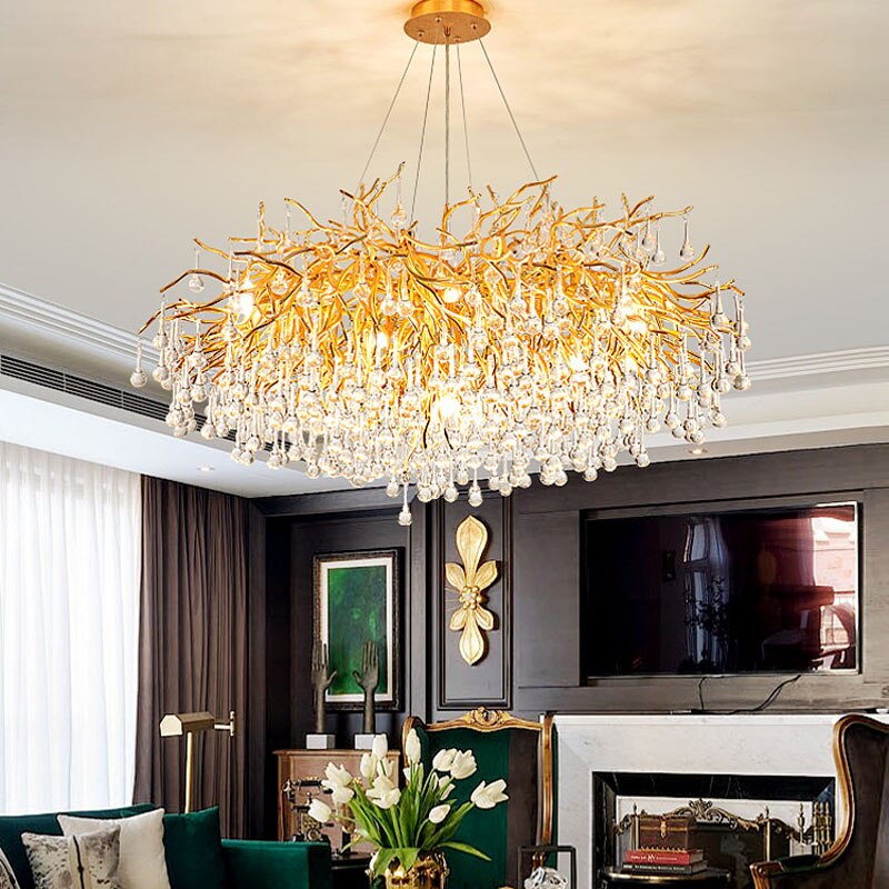 Luminelle Gold Branch Crystal LED Chandelier | Petprovac