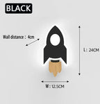 Luz de pared LED cohete para niños