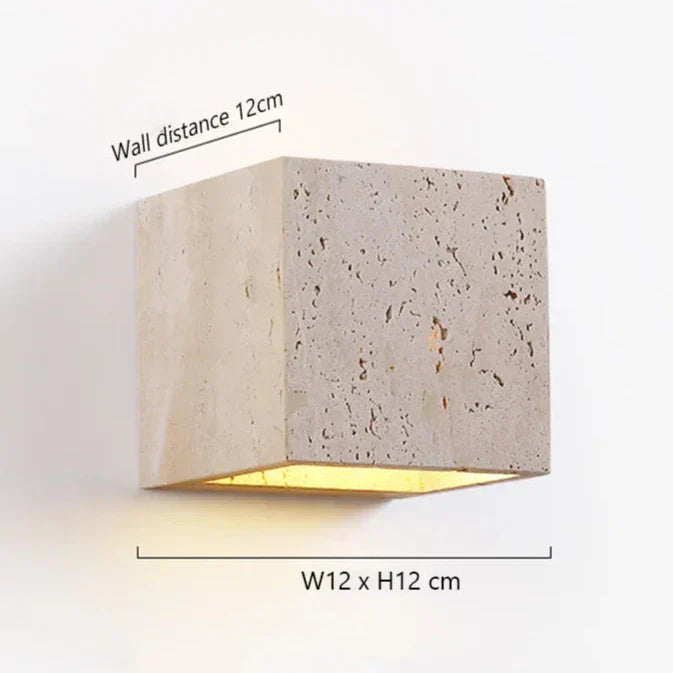 LumaStone Travertine Perforated Wall Sconce LED Lighting