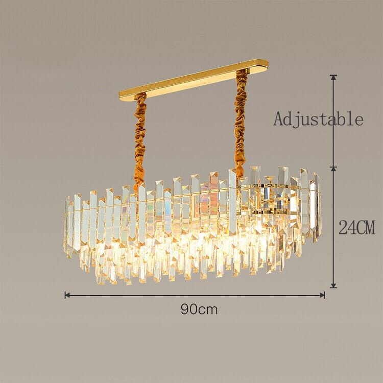 Liora Runde LED-Lampe mit goldenem Kristall