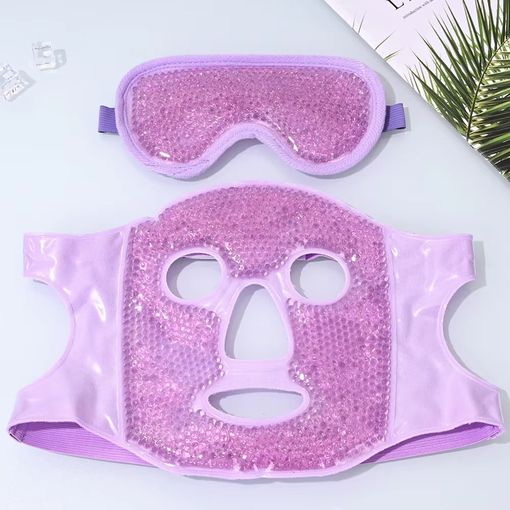 Cold and Hot Therapy Full Face Gel Bead Mask with Eye Compress