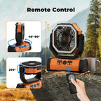 Ventilatore da campeggio portatile ricaricabile con power bank LED da 20000mAh