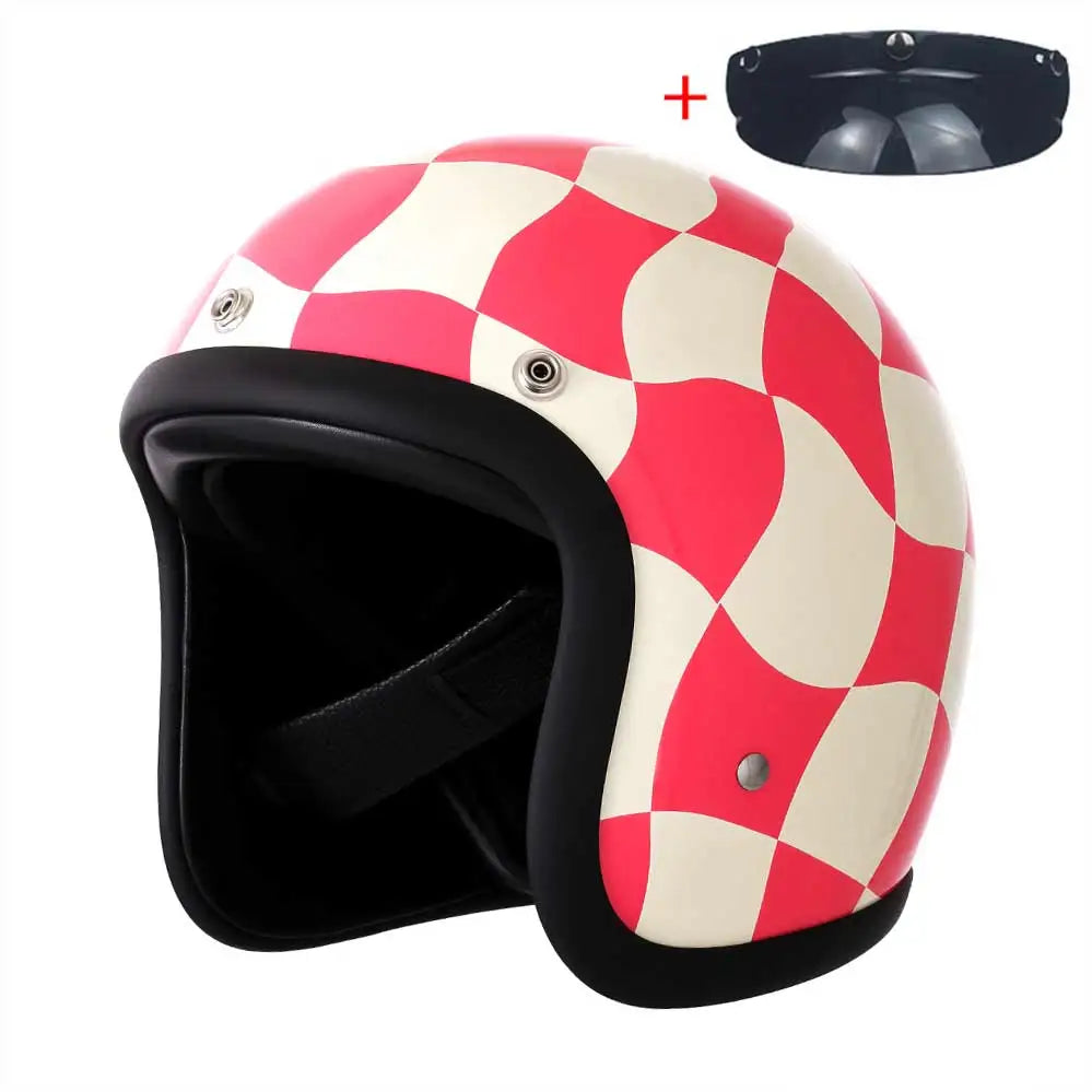 Vintage Open-Face Motorcycle Helmet with DOT & ECE Certification